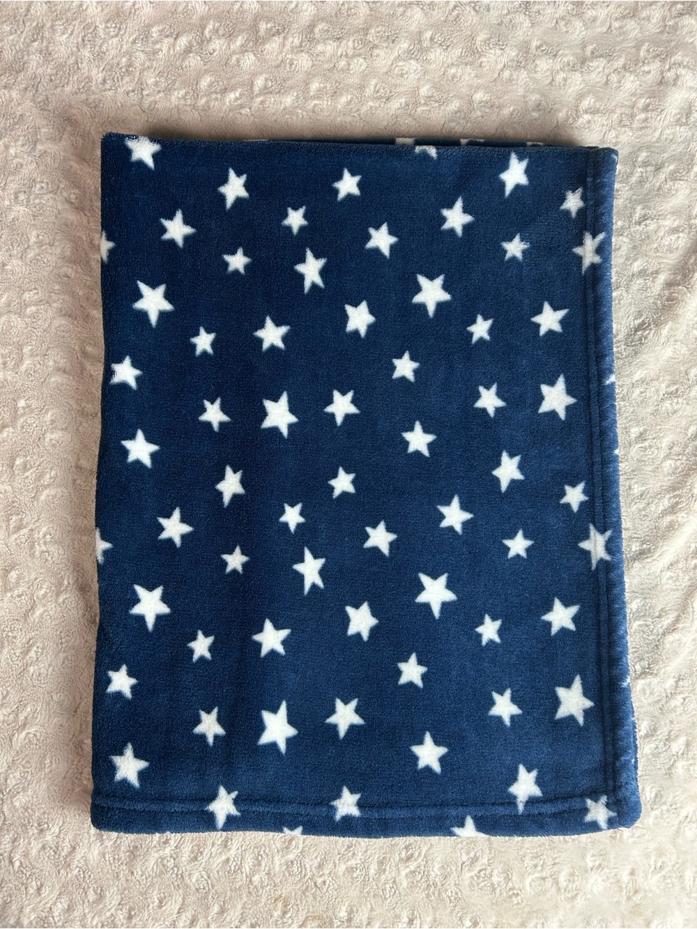 Baby Essentials Blue White Stars Blanket Soft Plush Lovey